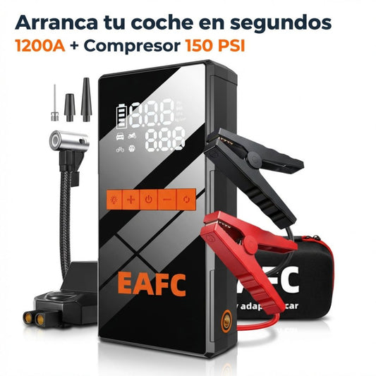 Arrancador de Coche 4 en 1 de 1200A con Inflador 150PSI