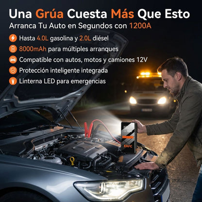 Arrancador de Coche 4 en 1  de 1200A con Inflador 150PSI