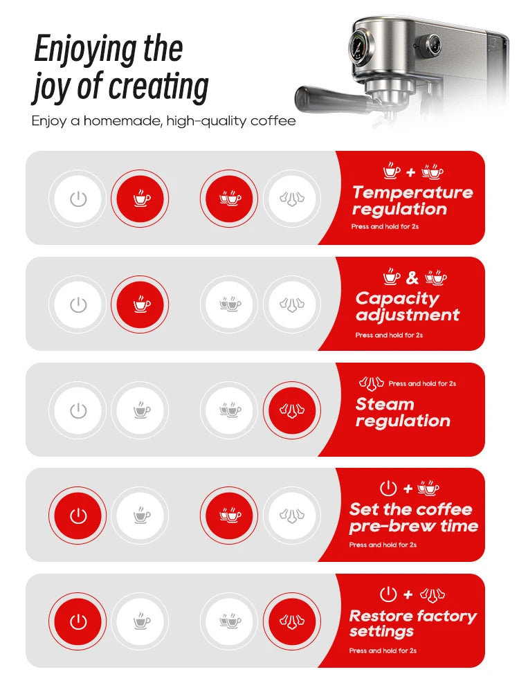 Cafetera Espresso Semiautomática de 20 Bar - imagen 2