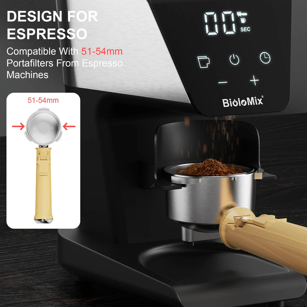 Molinillo de Café Eléctrico Automático con Muelas de Acero, 30 Niveles y Pantalla LCD - imagen 5
