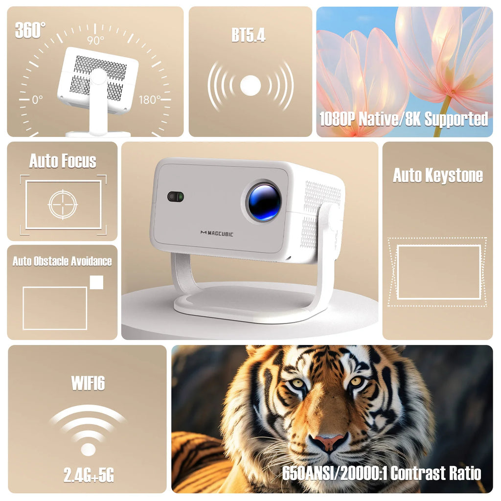 Proyector Portátil Full HD 1080p Nativo con Android 14