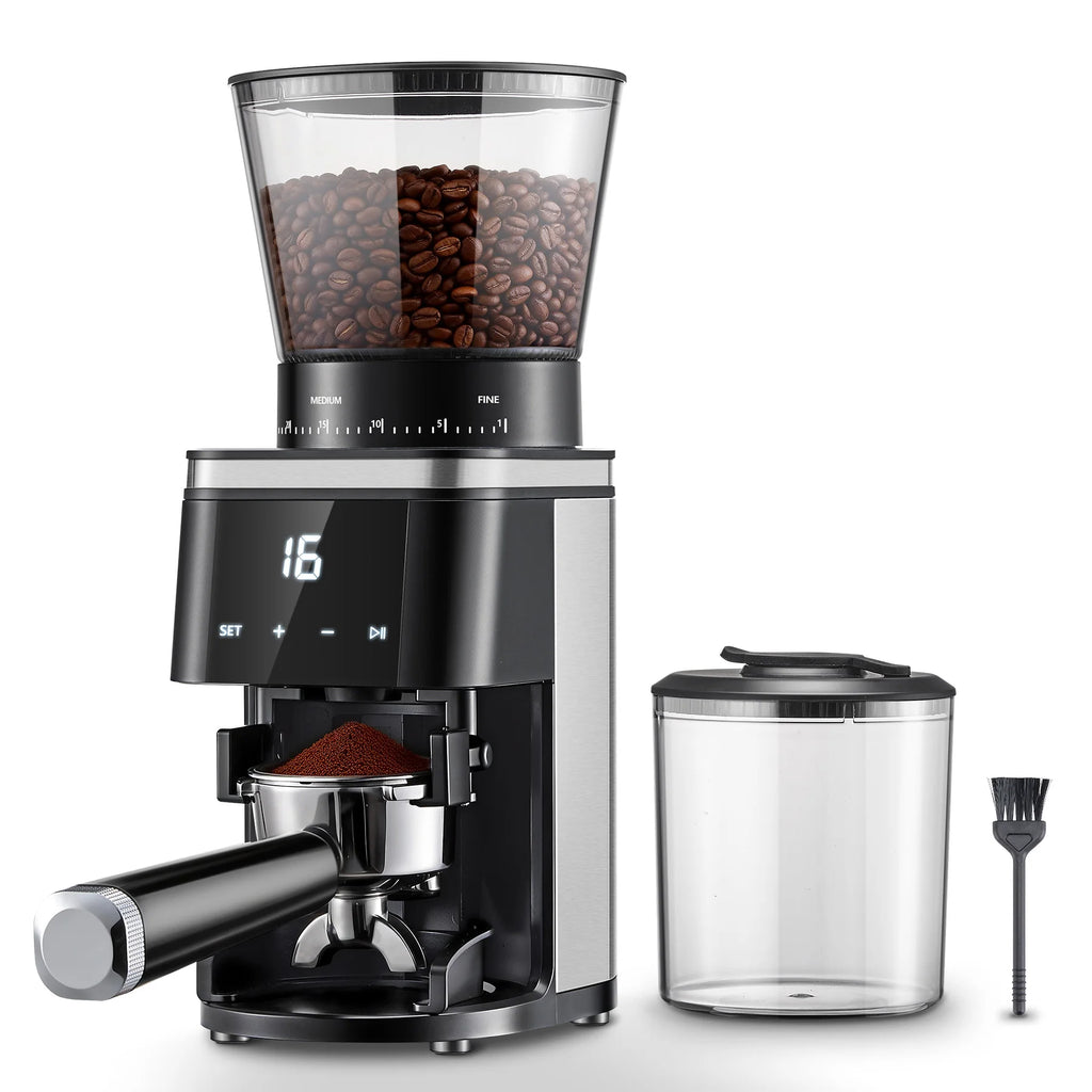Molinillo de Café Eléctrico Cónico con Pantalla Táctil, 30 Ajustes y Tolva de 300 g