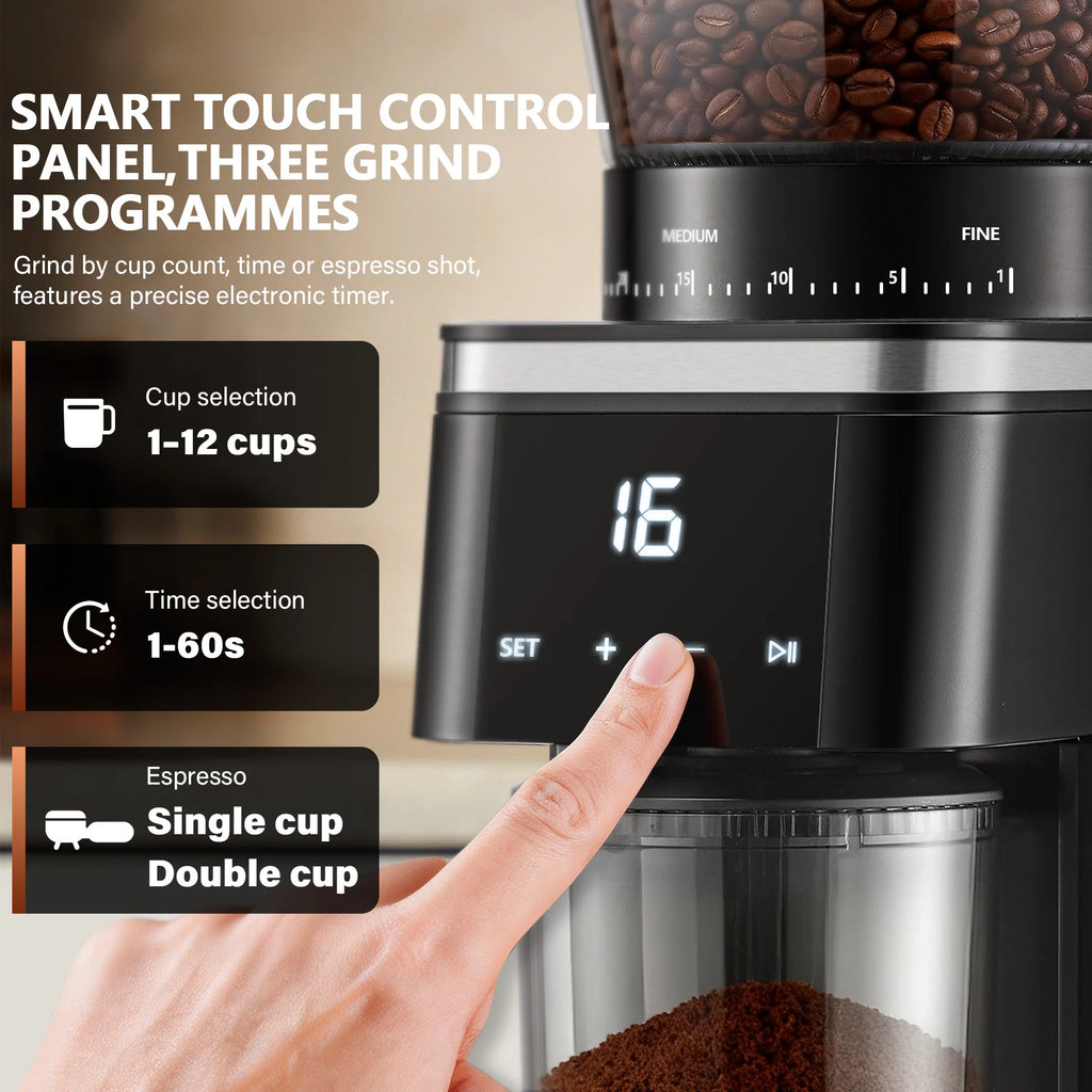 Molinillo de Café Eléctrico Cónico con Pantalla Táctil - imagen 5