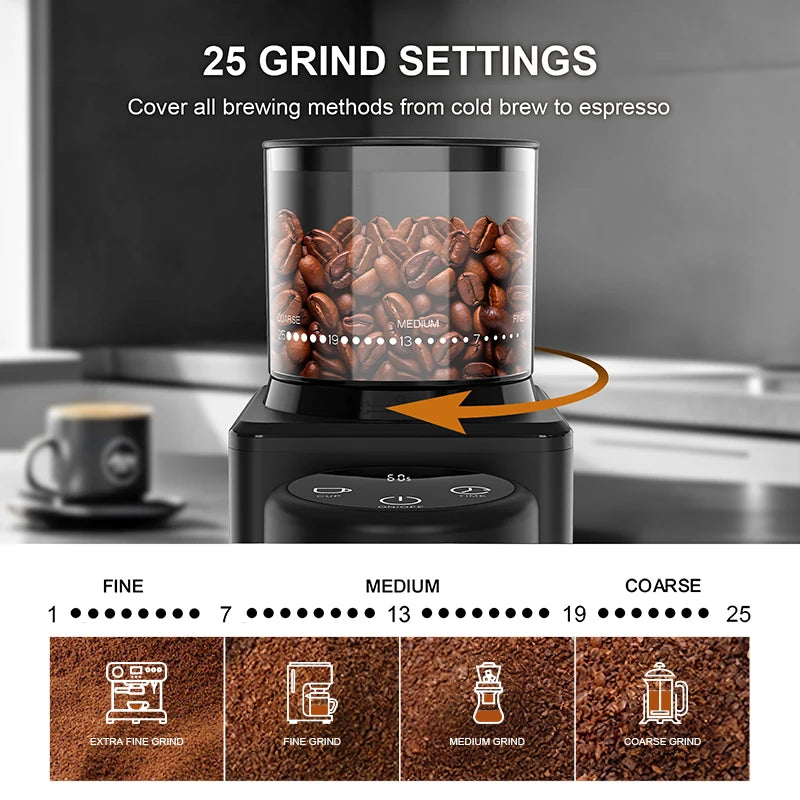 Molinillo de Café Eléctrico Cónico con Pantalla Táctil - imagen 4