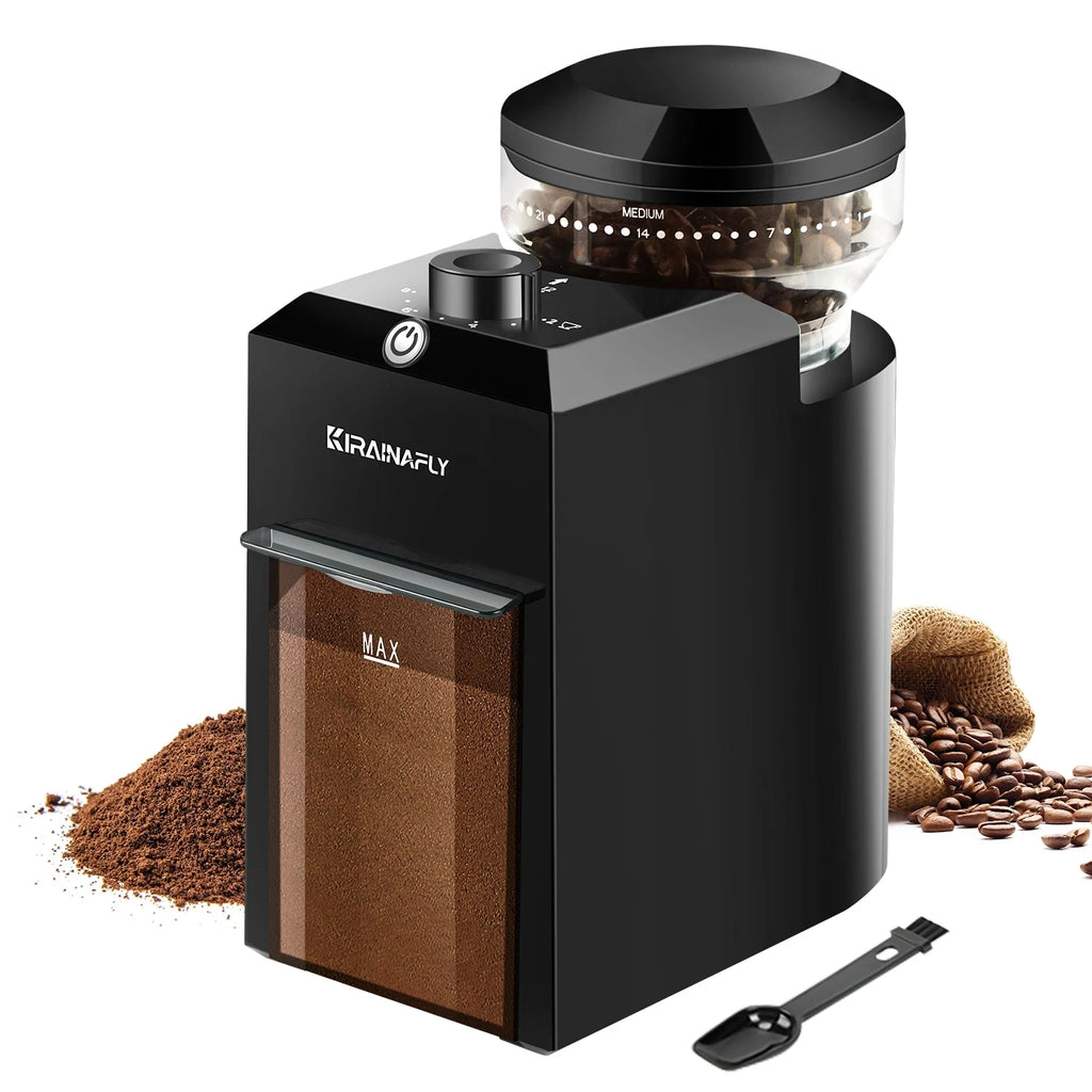 Molinillo de Café Eléctrico Automático con Muelas, 28 Niveles y Parada Automática