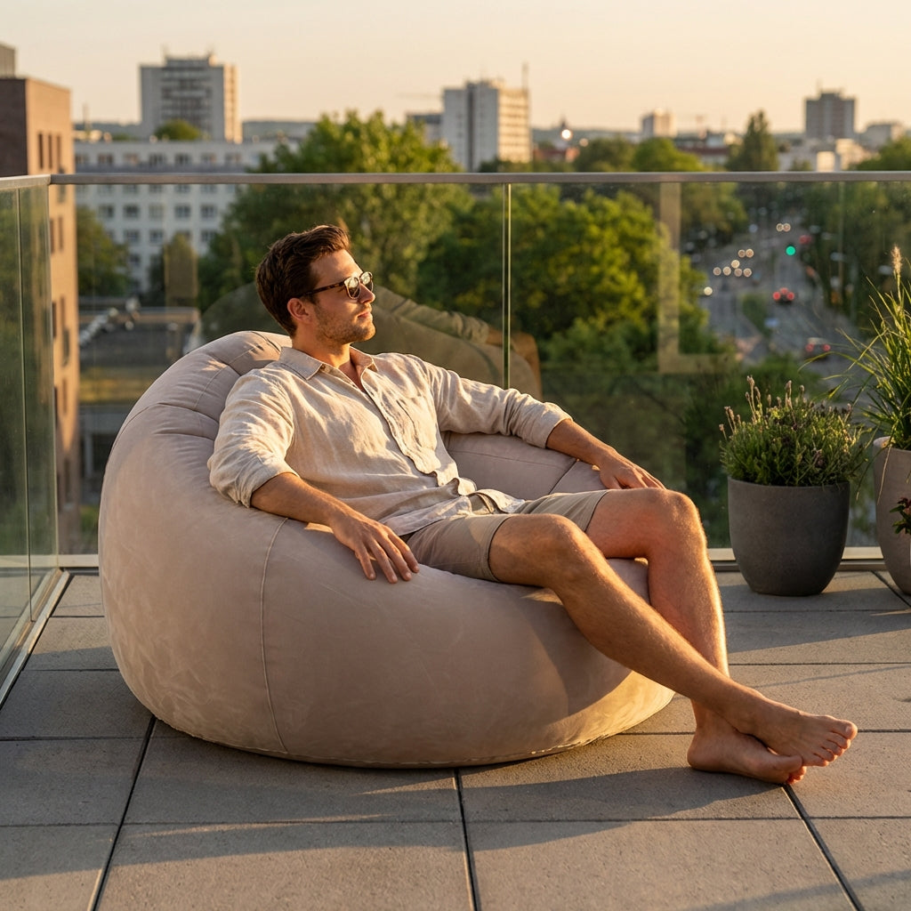 Sofá Inflable Plegable - Sillón Lounge para Interior, Jardín y Playa